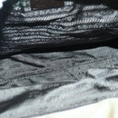 PRADA Tote Bag Nylon Plastic Beige Silver Auth 99542-10