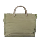 PRADA Tote Bag Nylon Plastic Beige Silver Auth 99542-13