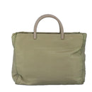 PRADA Tote Bag Nylon Plastic Beige Silver Auth 99542-2