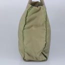 PRADA Tote Bag Nylon Plastic Beige Silver Auth 99542-4