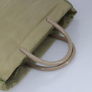 PRADA Tote Bag Nylon Plastic Beige Silver Auth 99542-6