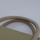 PRADA Tote Bag Nylon Plastic Beige Silver Auth 99542-8