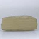 PRADA Tote Bag Nylon Plastic Beige Silver Auth 99542-5