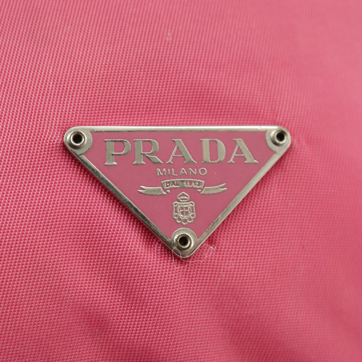 PRADA Pouch Nylon Pink Silver Auth 99543