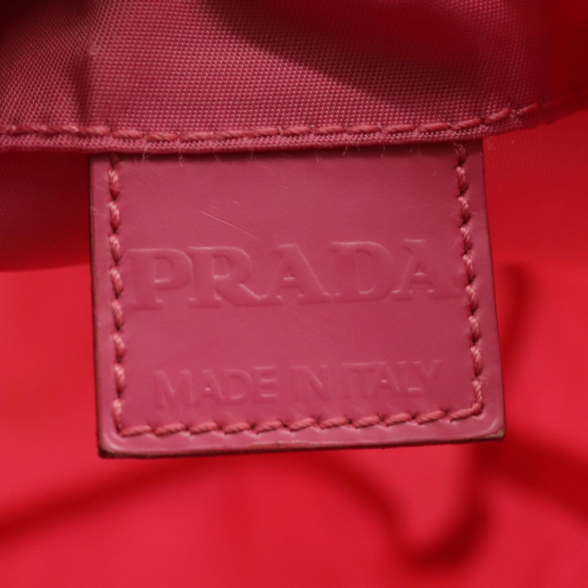 PRADA Pouch Nylon Pink Silver Auth 99543