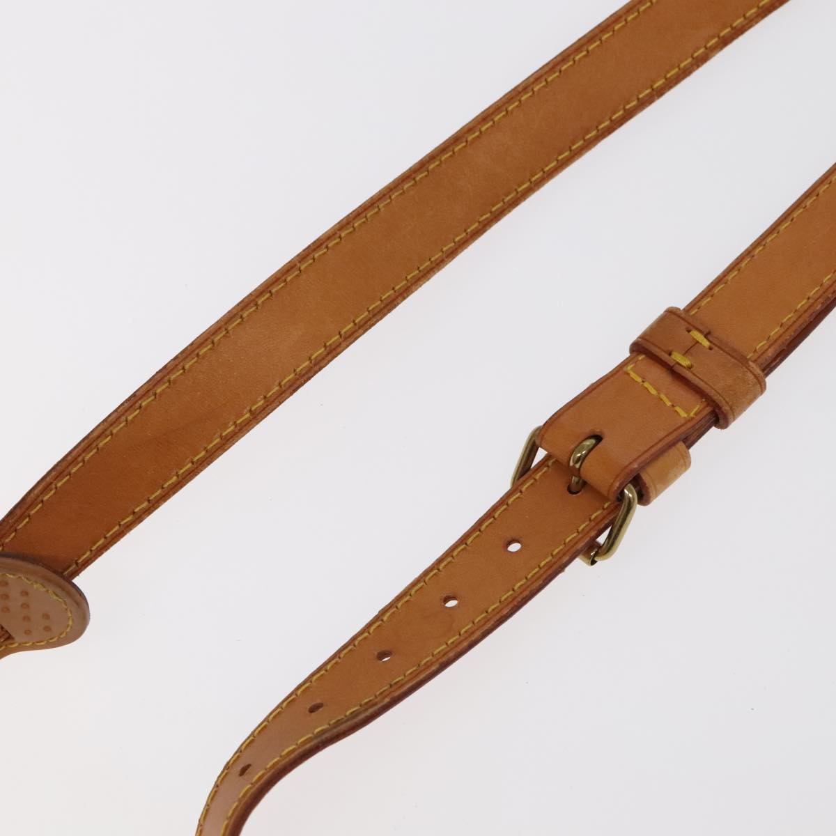 LOUIS VUITTON Adjustable Shoulder Strap Leather 36.2""-43.7"" Beige Auth 99545