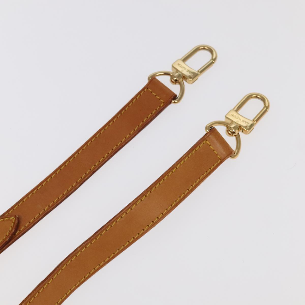 LOUIS VUITTON Adjustable Shoulder Strap Leather 36.2""-43.7"" Beige Auth 99545