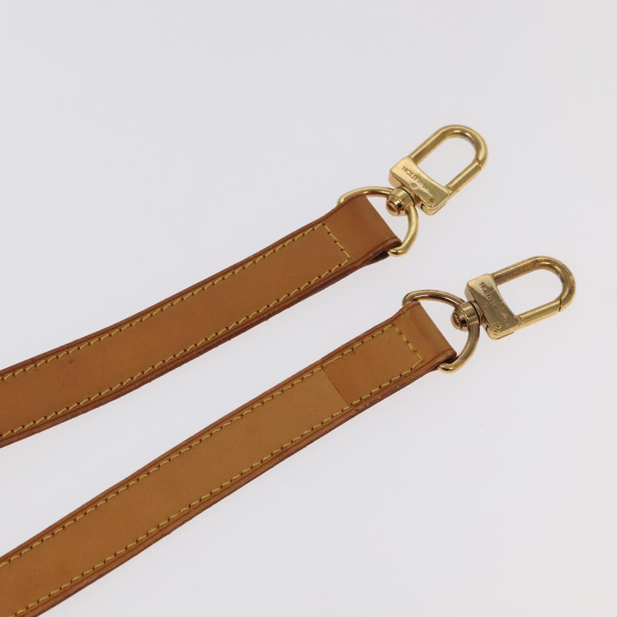 LOUIS VUITTON Adjustable Shoulder Strap Leather 36.2""-43.7"" Beige Auth 99546