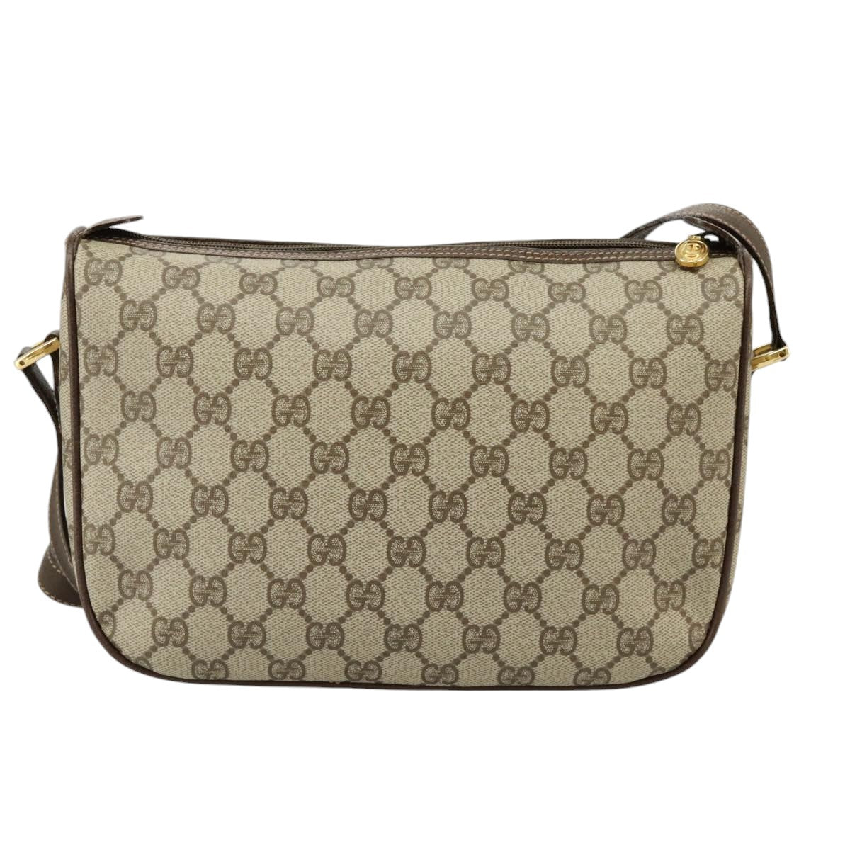 GUCCI GG Supreme Web Sherry Line Shoulder Bag PVC Beige 164 02 077 Auth 99562