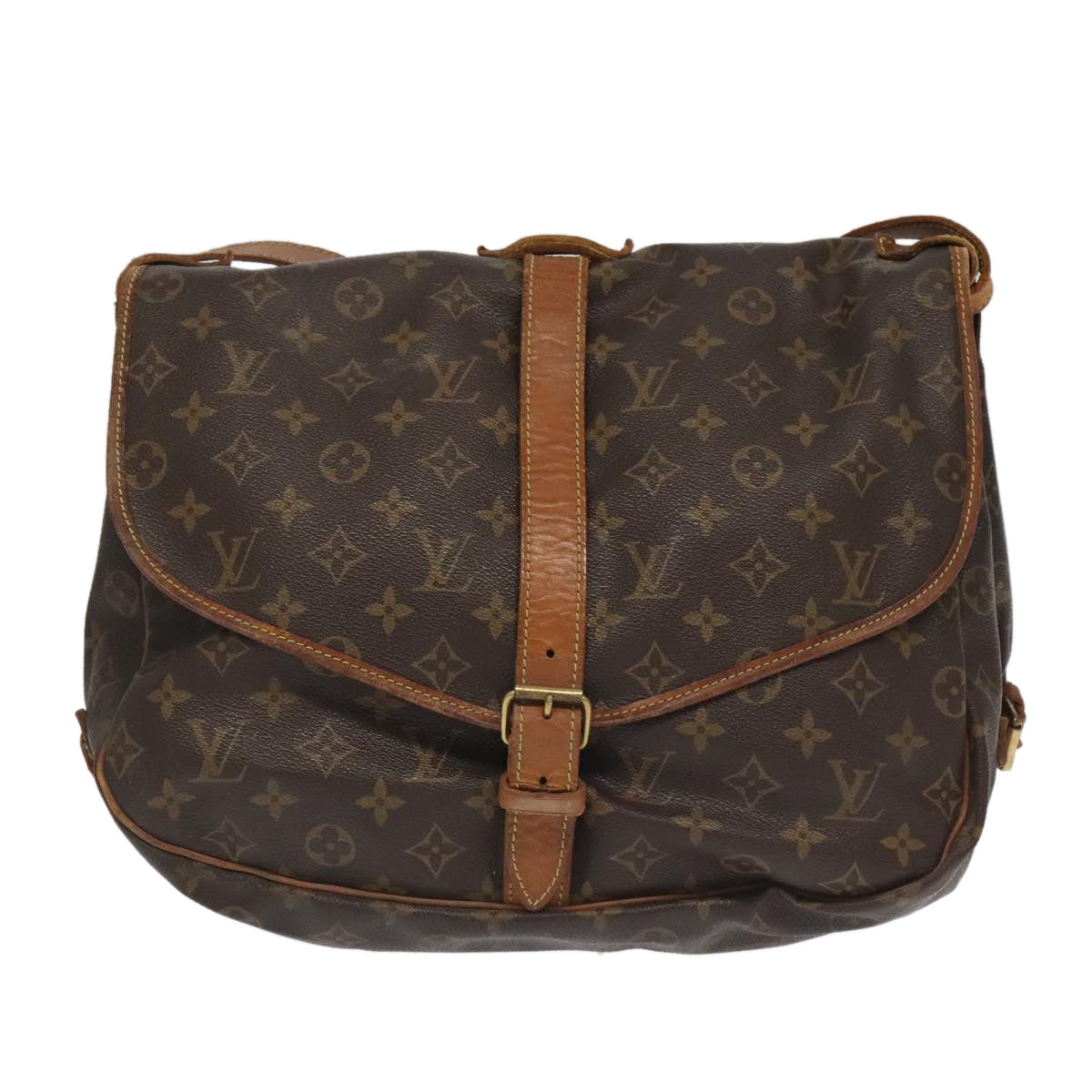 LOUIS VUITTON Monogram Saumur 35 Shoulder Bag M42254 LV Auth 99594