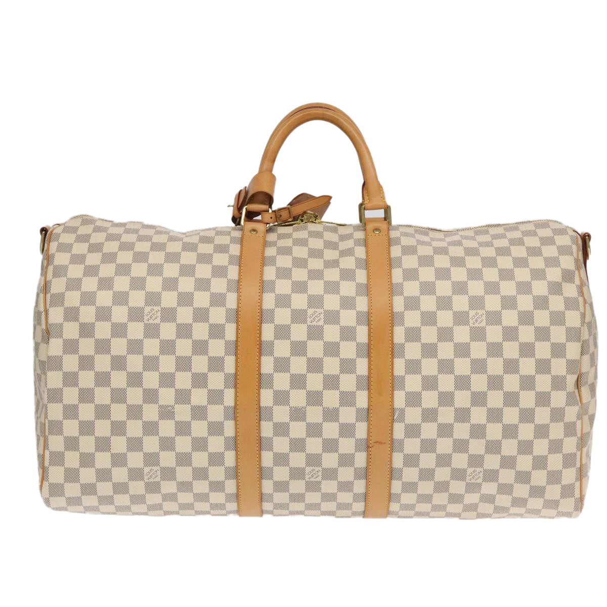 LOUIS VUITTON Damier Azur Keepall Bandouliere 55 Boston Bag N41429 Auth 99602