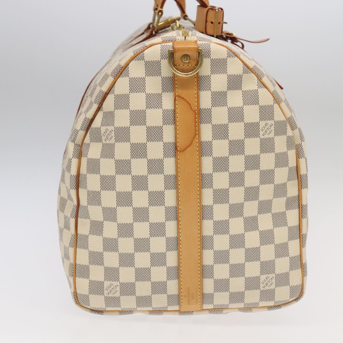 LOUIS VUITTON Damier Azur Keepall Bandouliere 55 Boston Bag N41429 Auth 99602