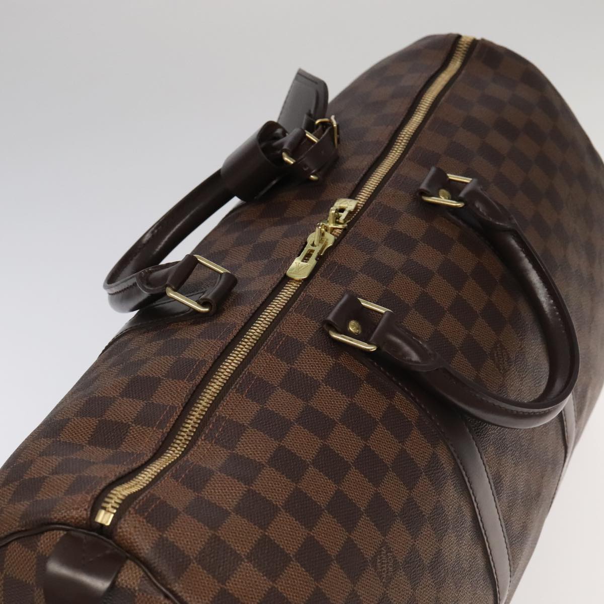 LOUIS VUITTON Damier Ebene Keepall 50 Boston Bag N41427 LV Auth 99623