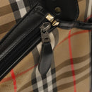 Burberrys Nova Check Hand Bag Canvas Beige Auth 99653-18