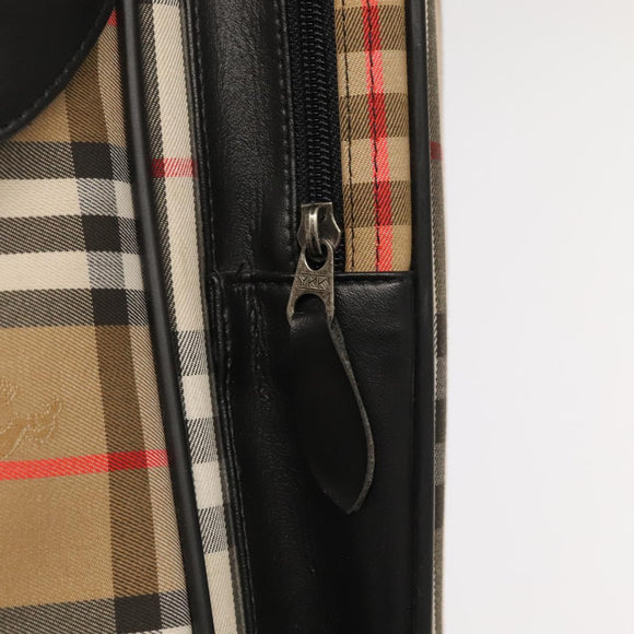 Burberrys Nova Check Hand Bag Canvas Beige Auth 99653