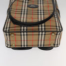 Burberrys Nova Check Hand Bag Canvas Beige Auth 99653-5