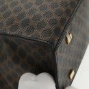 CELINE Macadam Canvas Shoulder Bag PVC Leather Black Gold Auth 99656-15