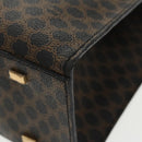 CELINE Macadam Canvas Shoulder Bag PVC Leather Black Gold Auth 99656-16