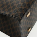 CELINE Macadam Canvas Shoulder Bag PVC Leather Black Gold Auth 99656-17