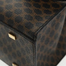 CELINE Macadam Canvas Shoulder Bag PVC Leather Black Gold Auth 99656-8