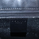 CELINE Macadam Canvas Shoulder Bag PVC Leather Black Gold Auth 99656-18