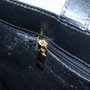 CELINE Macadam Canvas Shoulder Bag PVC Leather Black Gold Auth 99656-20