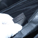 CELINE Macadam Canvas Shoulder Bag PVC Leather Black Gold Auth 99656-12