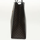 CELINE Macadam Canvas Shoulder Bag PVC Leather Black Gold Auth 99656-3