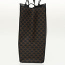 CELINE Macadam Canvas Shoulder Bag PVC Leather Black Gold Auth 99656-4