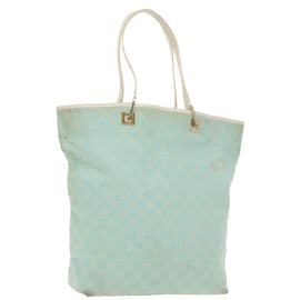 GUCCI GG Canvas Tote Bag Light Blue Gold 002 1098 Auth 99662