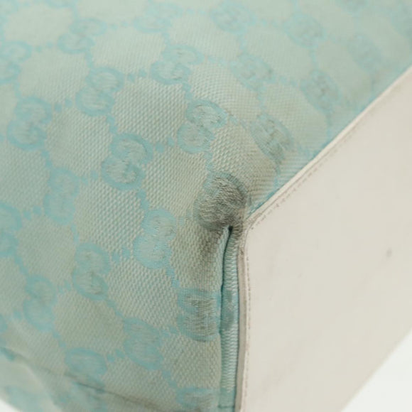 GUCCI GG Canvas Tragetasche Hellblau Gold 002 1098 Auth 99662