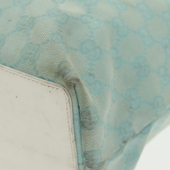 GUCCI GG Canvas Tote Bag Light Blue Gold 002 1098 Auth 99662