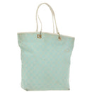 GUCCI GG Canvas Tote Bag Light Blue Gold 002 1098 Auth 99662-1
