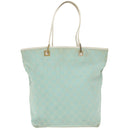 GUCCI GG Canvas Tote Bag Light Blue Gold 002 1098 Auth 99662-2