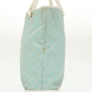 GUCCI GG Canvas Tote Bag Light Blue Gold 002 1098 Auth 99662-4