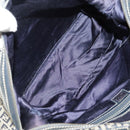 FENDI Zucchino Canvas Hand Bag Navy Silver Auth 99666-11