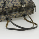 FENDI Zucchino Canvas Hand Bag Navy Silver Auth 99666-8
