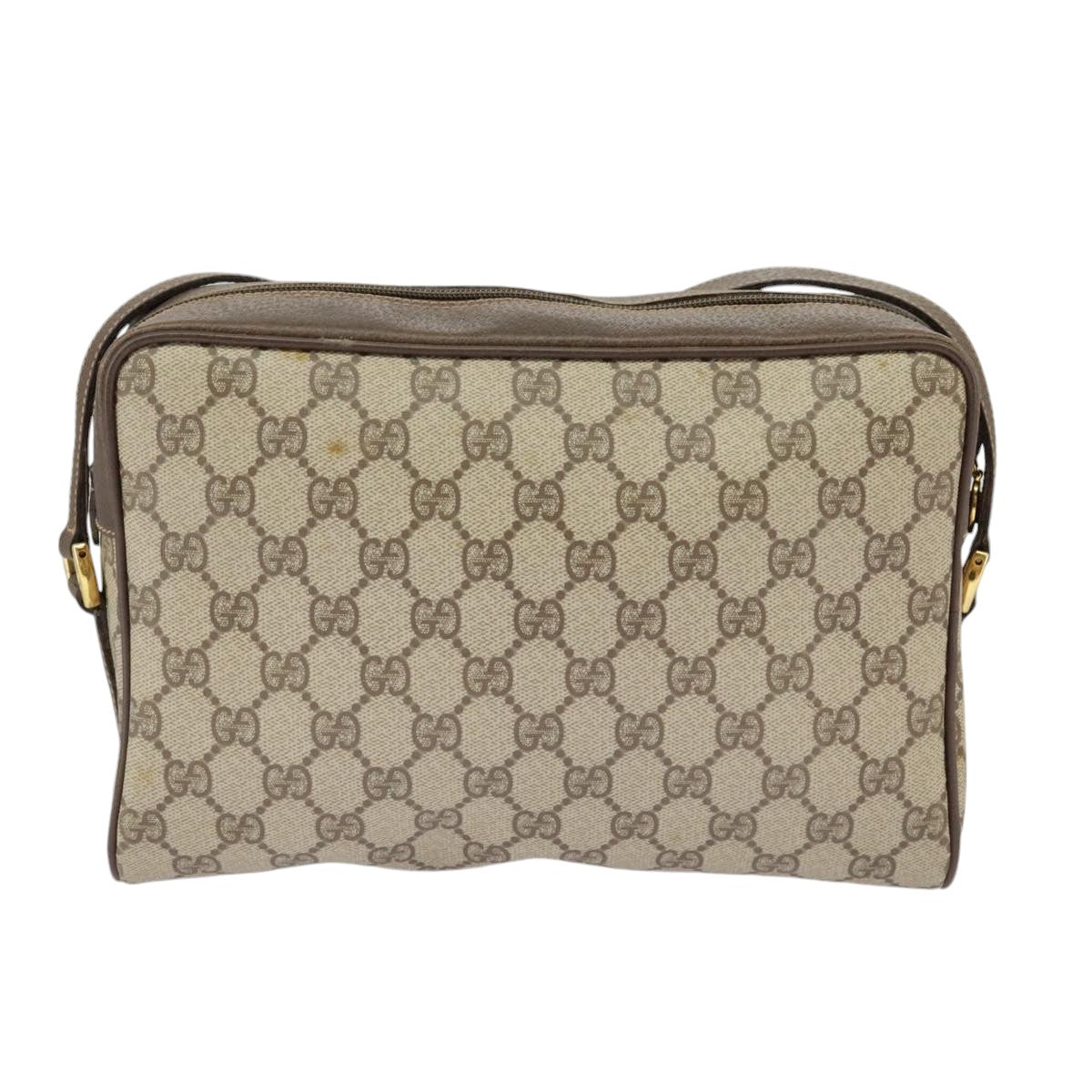 GUCCI GG Supreme Web Sherry Line Shoulder Bag PVC Beige 119 02 088 Auth 99670