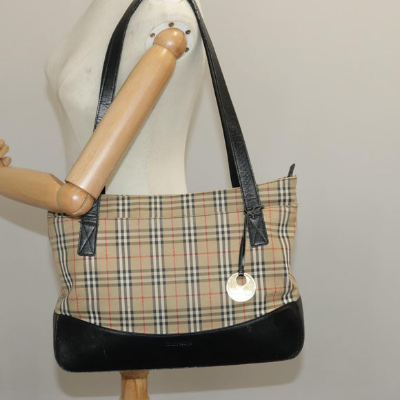 Burberrys Nova Check Tote Bag Canvas Beige Auth 99685