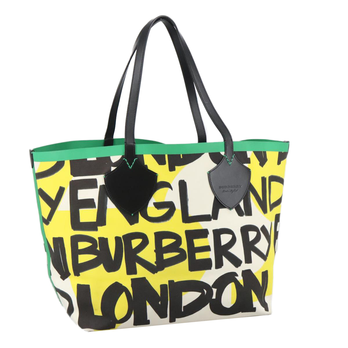 BURBERRY Graffiti Tote Bag Canvas Multicolor Auth 99692