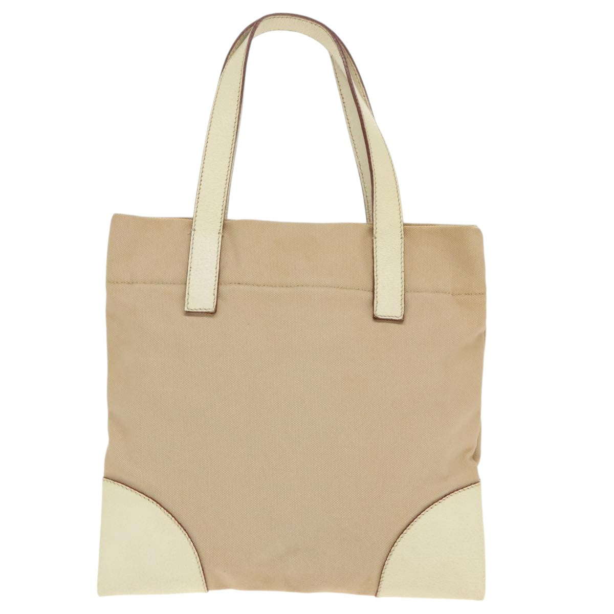 PRADA Tote Bag Canvas Beige Auth 99694 - 0