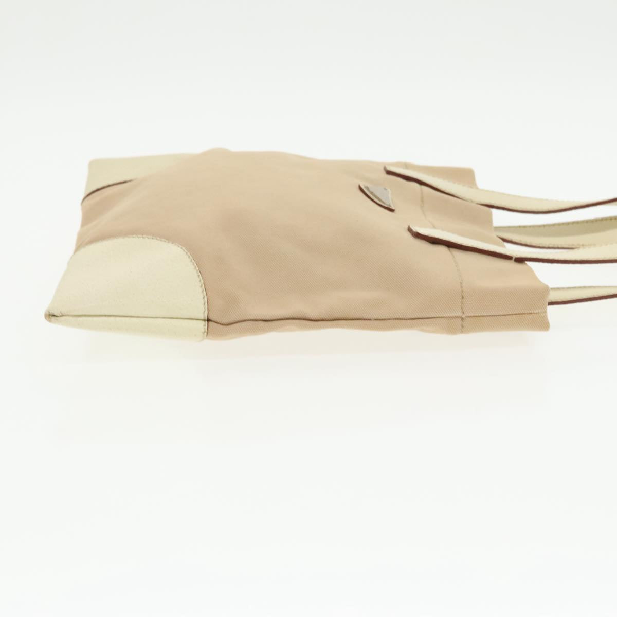 PRADA Tote Bag Canvas Beige Auth 99694