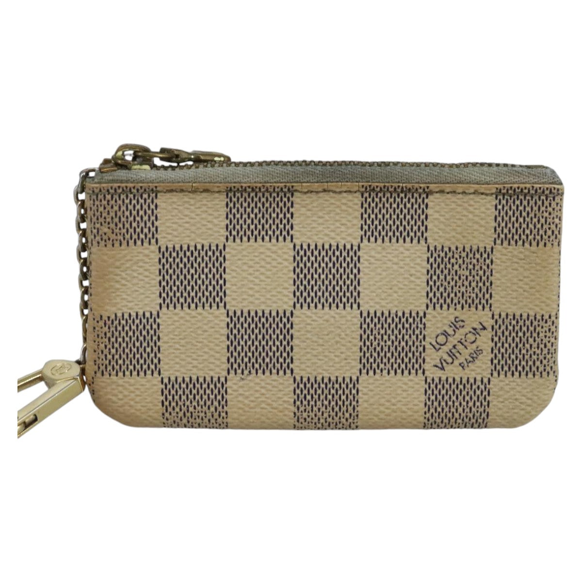 LOUIS VUITTON Damier Azur Pochette Cles Coin Purse N62659 LV Auth 99723