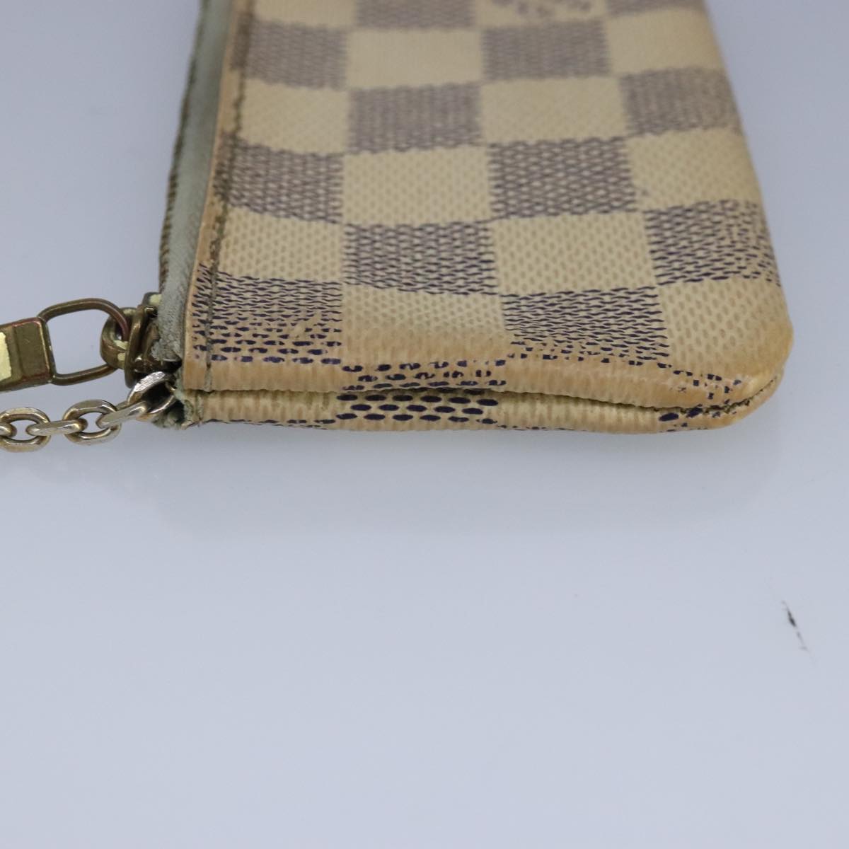 LOUIS VUITTON Damier Azur Pochette Cles Coin Purse N62659 LV Auth 99723