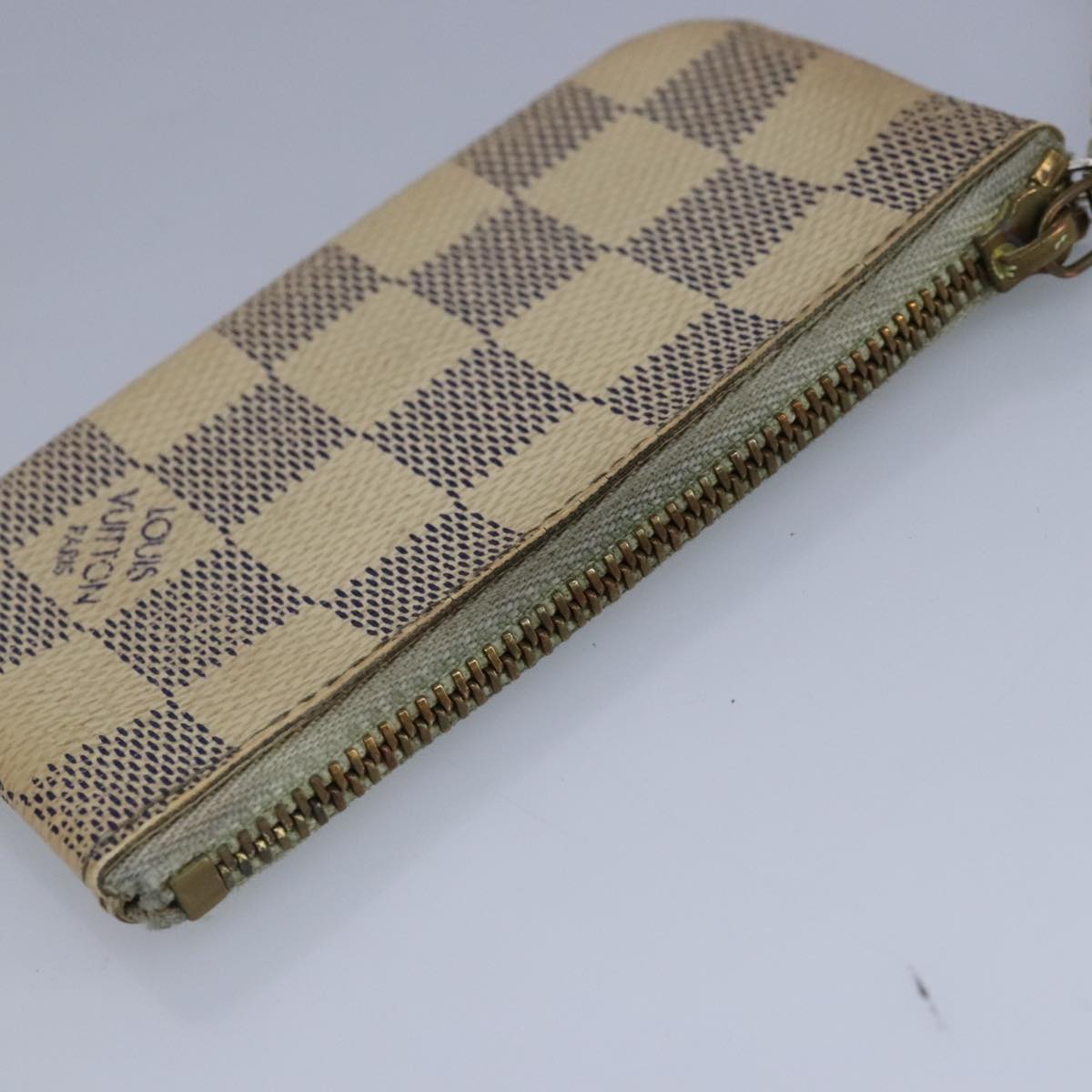 LOUIS VUITTON Damier Azur Pochette Cles Coin Purse N62659 LV Auth 99723