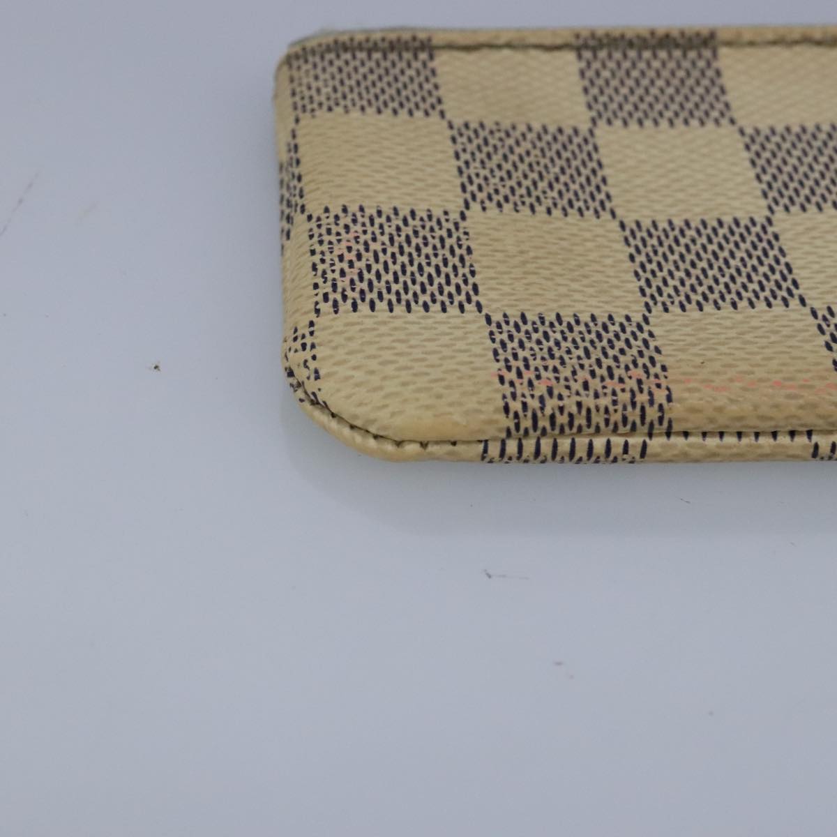 LOUIS VUITTON Damier Azur Pochette Cles Coin Purse N62659 LV Auth 99723