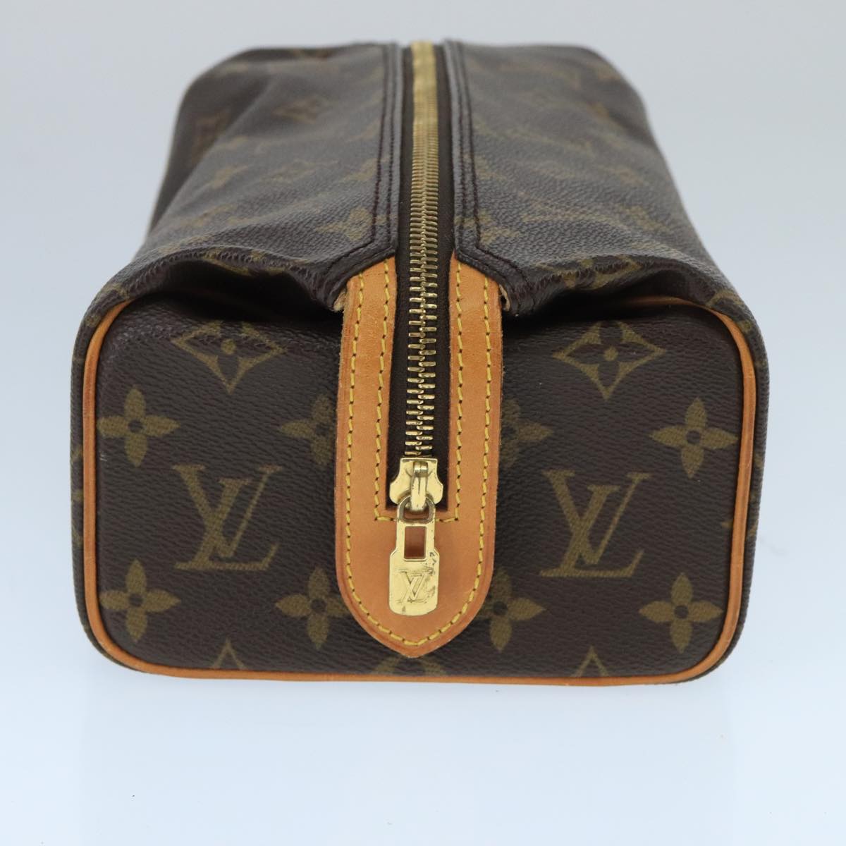 LOUIS VUITTON Monogram Trousse Patte Pression Cosmetic Pouch M47636 Auth 99730