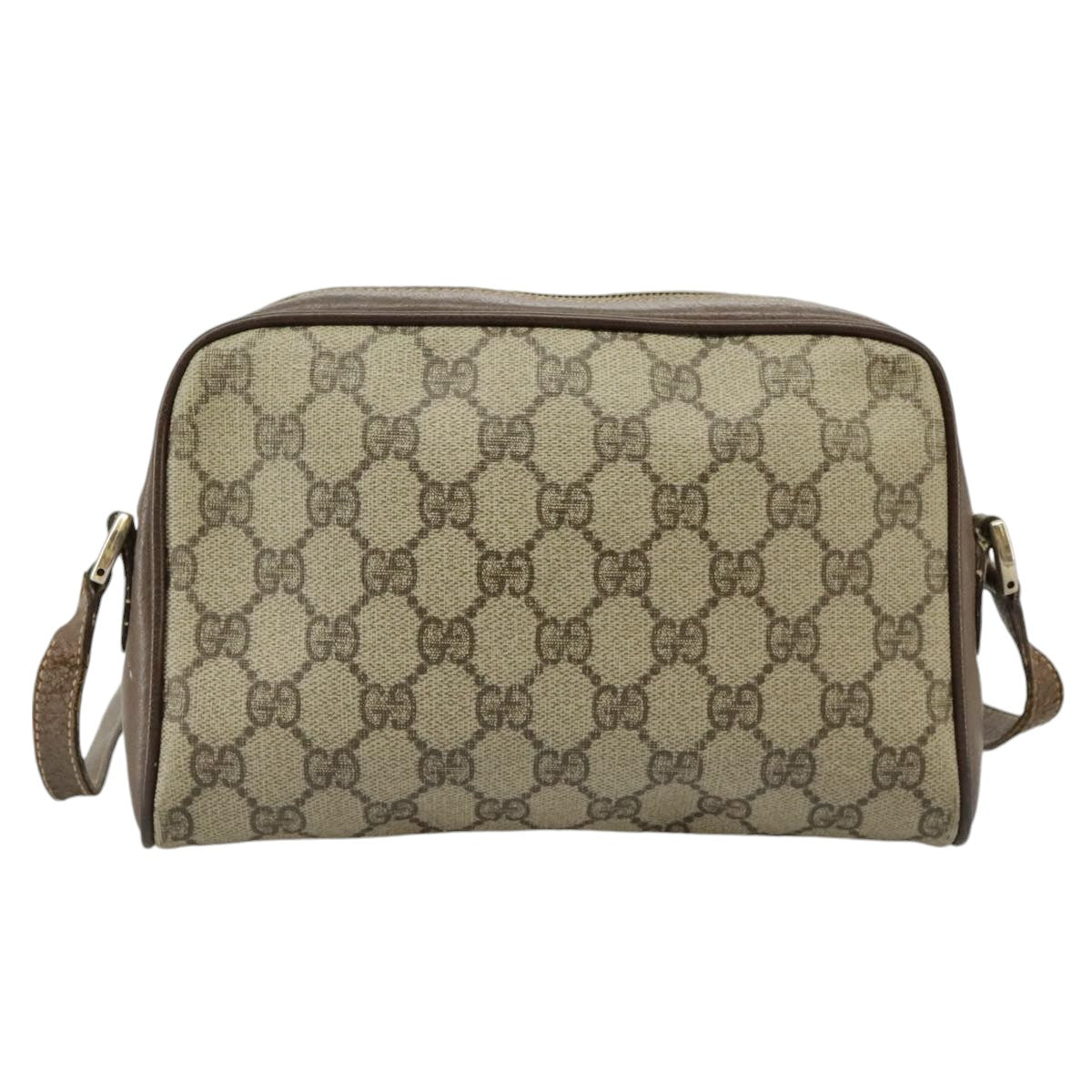 GUCCI GG Supreme Web Sherry Line Shoulder Bag PVC Beige 001 58 6594 Auth 99731 - 0