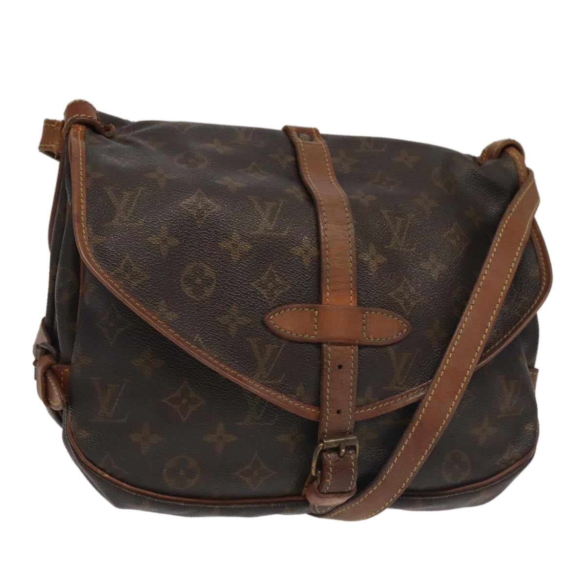 LOUIS VUITTON Monogram Saumur 30 Shoulder Bag M42256 LV Auth 99734