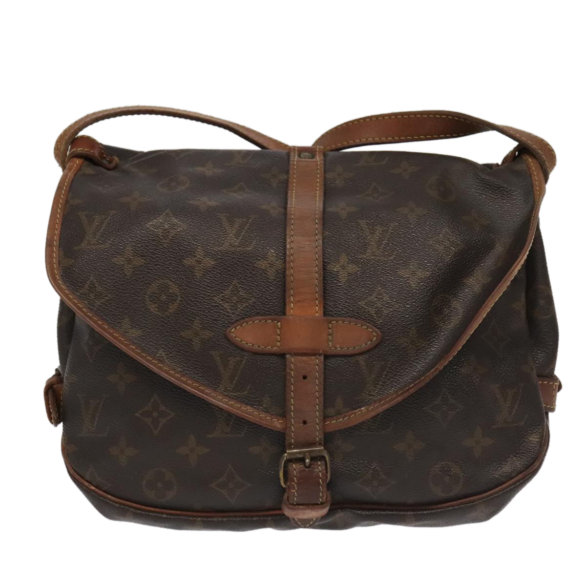 LOUIS VUITTON Monogram Saumur 30 Shoulder Bag M42256 LV Auth 99734